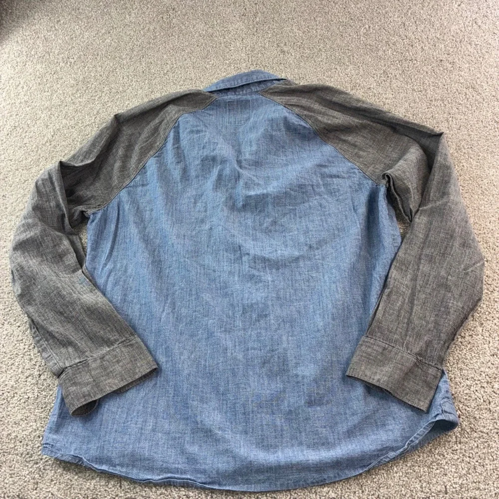 Levi's Mens XL Chambray‎ Denim Two Tone Long Sleeve Button Up Shirt Y2K Retro